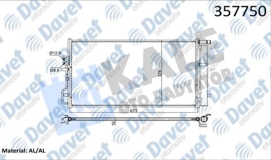 KALE 357750 Kondenser Hyundai Tucson 1.6 Gdi 15-20 Kia Sportage Iv 1.6 Gdi 15-  ####